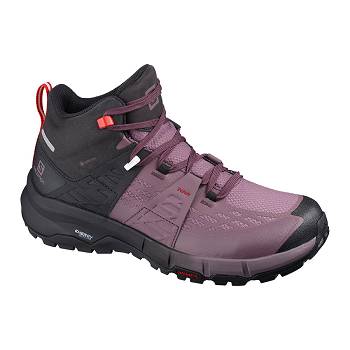 Salomon ODYSSEY MID GTX W - Cervene Turistické Topánky Damske, SALO055